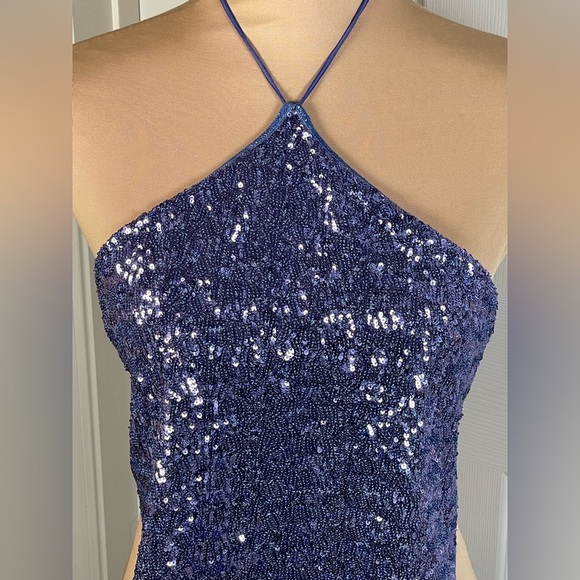 OSEREE Sequin-embellished Handkerchief‎ Top In Purple NWT Large (Top Only) - Picture 8 of 9